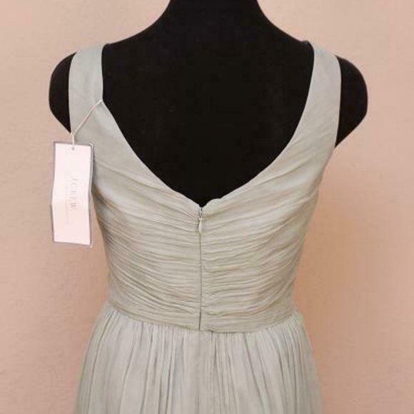 J Crew $250 Silk Chiffon Heidi Dress Dusty Shale 2P - Picture 4 of 5